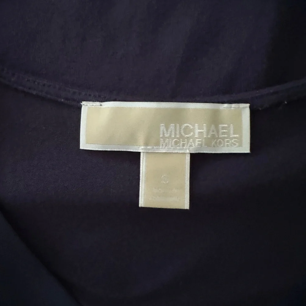 Michael Kors Navy V-Neck Blouse - Picture 4 of 5